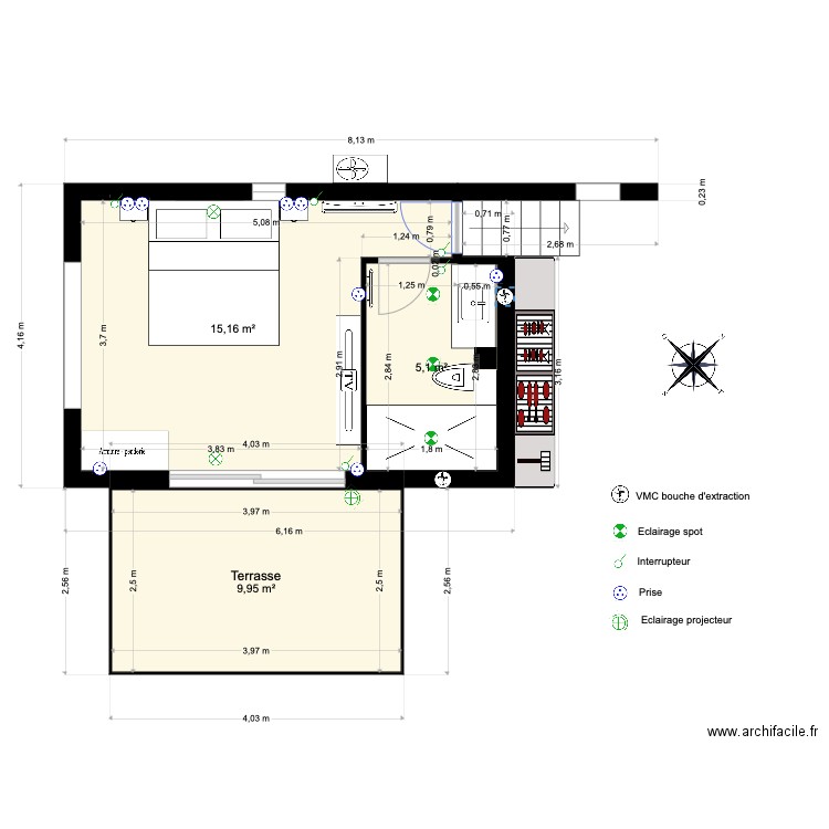 Extension Garage Cavalaire V6. Plan de 0 pièce et 0 m2