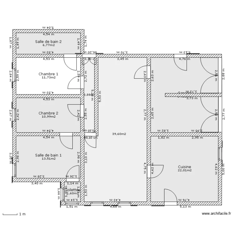 Id&eacute;e de maison simple. Plan de 