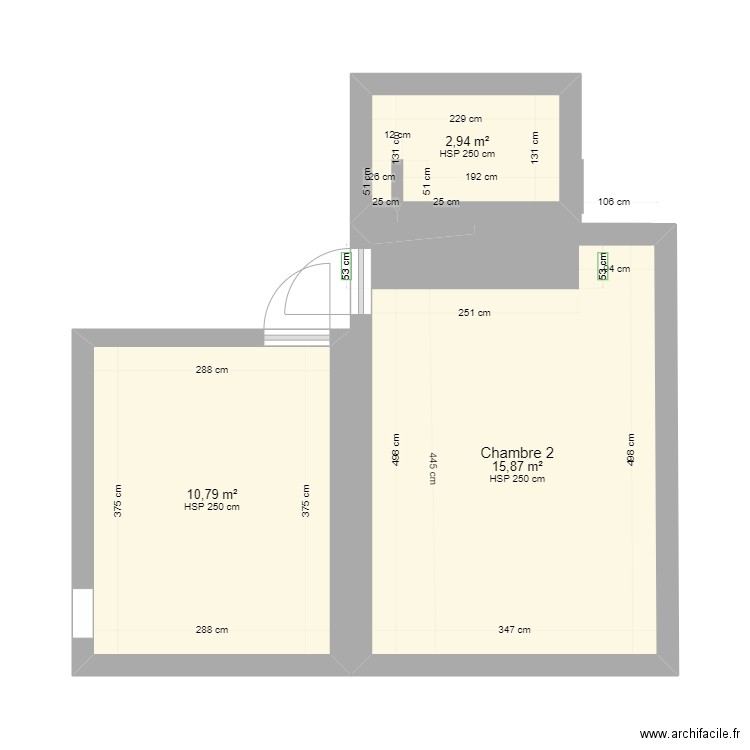 Ségo. Plan de 3 pièces et 30 m2