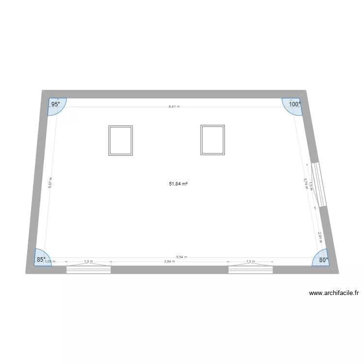 1er &eacute;tage lot B . Plan de 