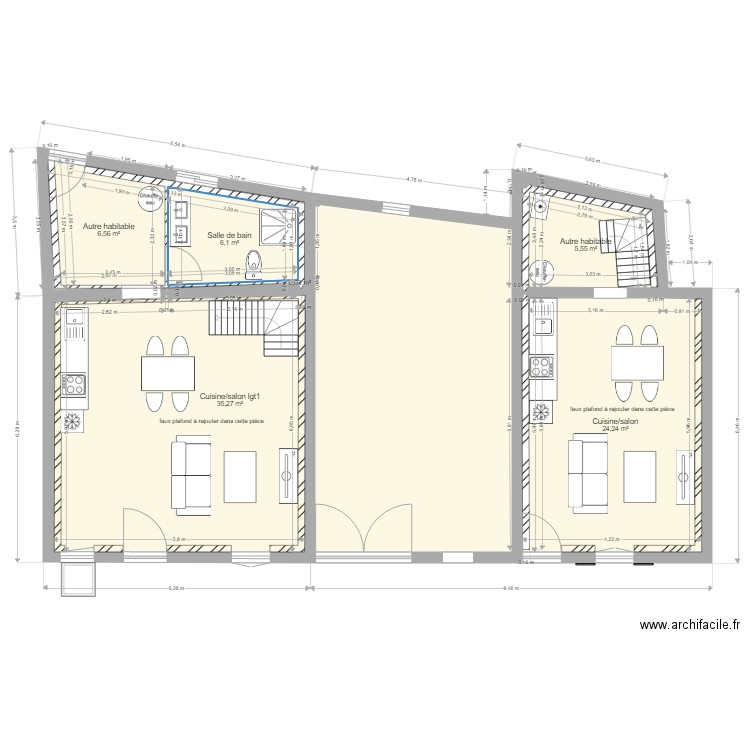 avec suppression tremie. Plan de 0 pièce et 0 m2