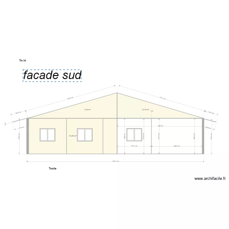 facade sud1. Plan de facade sud1. Plan de