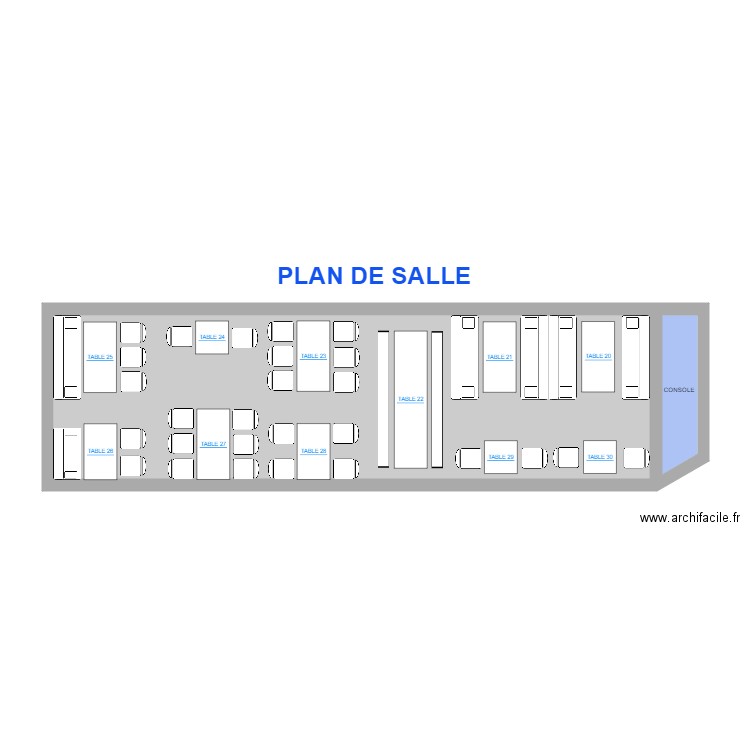 PLAN DE SALLE. Plan de 2 pièces et 47 m2