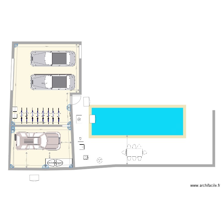 garage ré 7. Plan de 2 pièces et 91 m2