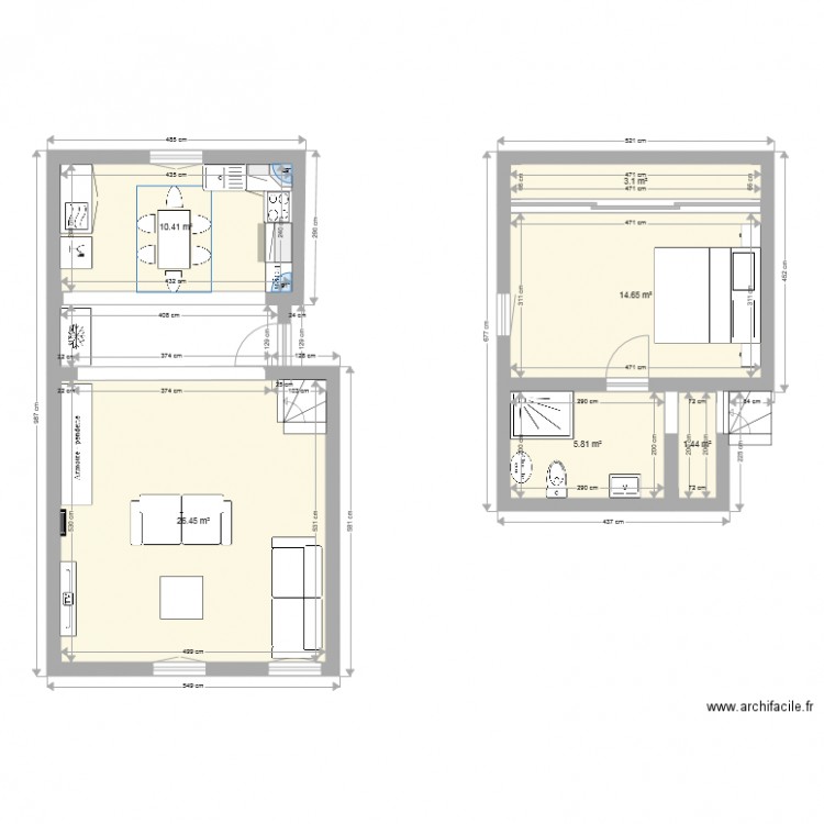 Duplex. Plan de 0 pièce et 0 m2