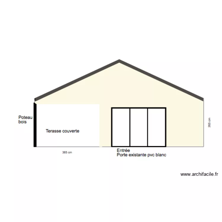 Facade Sud avant travaux. Plan de 