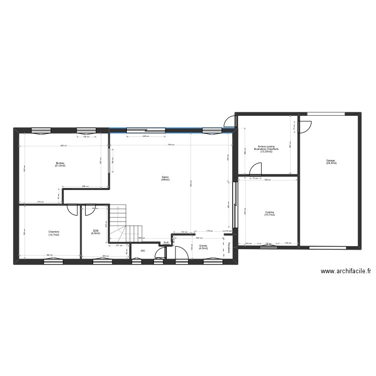 12RDCPac. Plan de 2 pièces et 131 m2