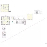 Maison commune 9 trames (9x9 m) sans atelier  2 coursive