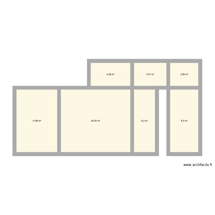 geoffroy1. Plan de 7 pièces et 58 m2