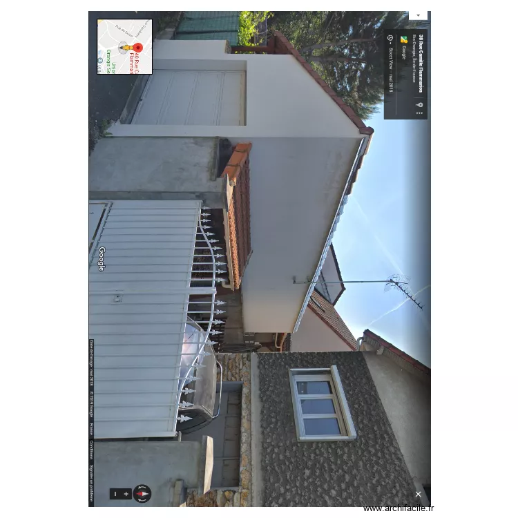 vue garage voisin. Plan de 