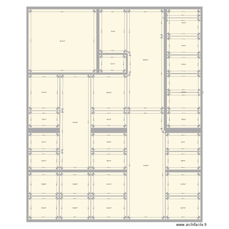 projet Bacalan base R. Plan de 29 pièces et 508 m2