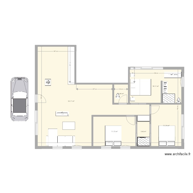 Maison F4. Plan de 0 pièce et 0 m2