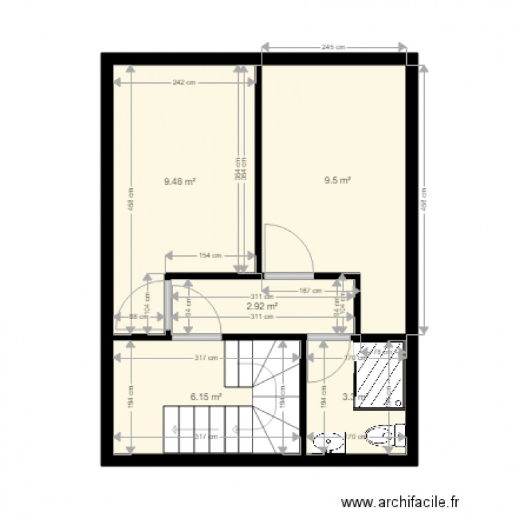 Bourghail Aquipierre. Plan de 5 pièces et 31 m2