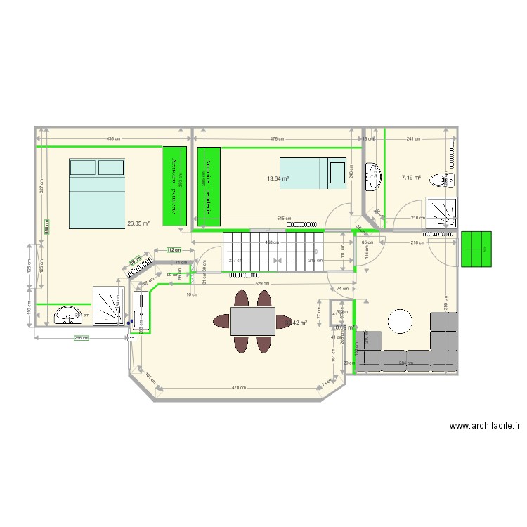 Theys 1er etage Appart. Plan de 0 pièce et 0 m2