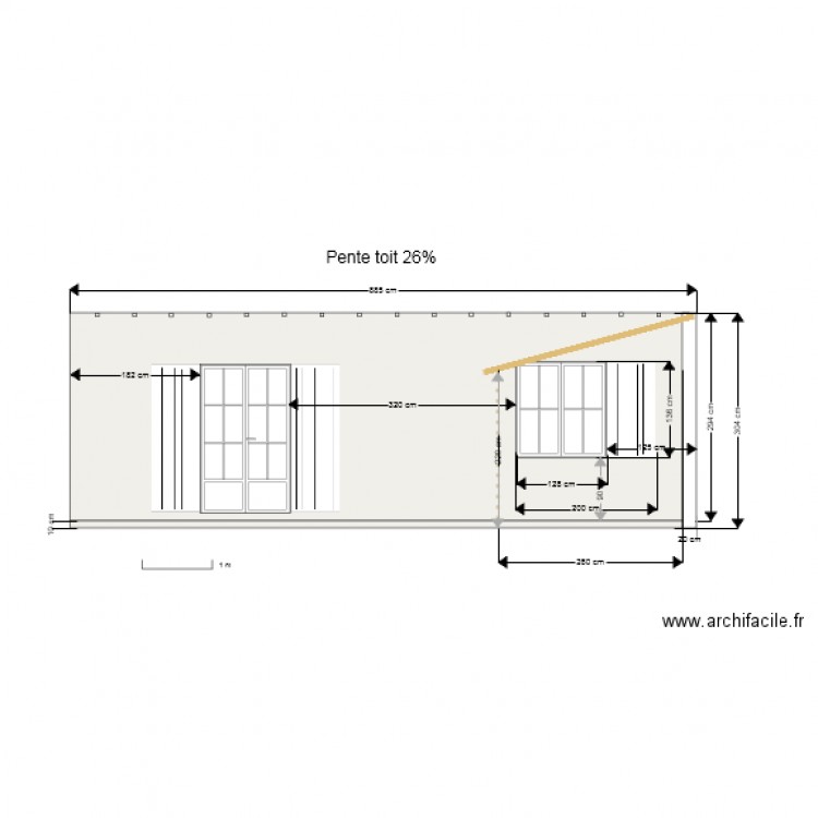 Pente toit  26 pour 100 ok. Plan de 0 pièce et 0 m2