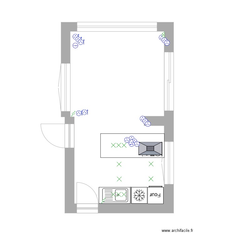 Spots cuisine 2. Plan de 0 pièce et 0 m2