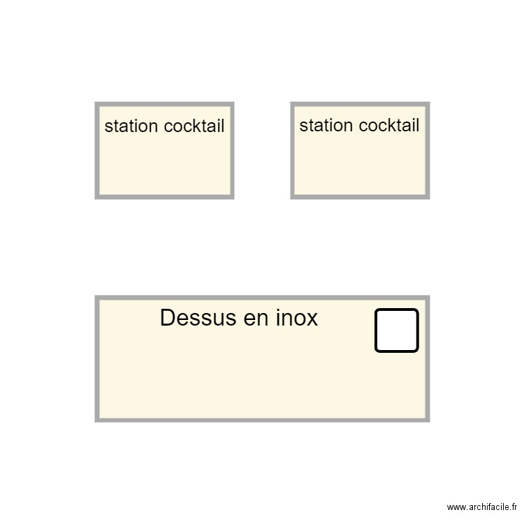 castellane cocktail. Plan de 3 pièces et 7 m2