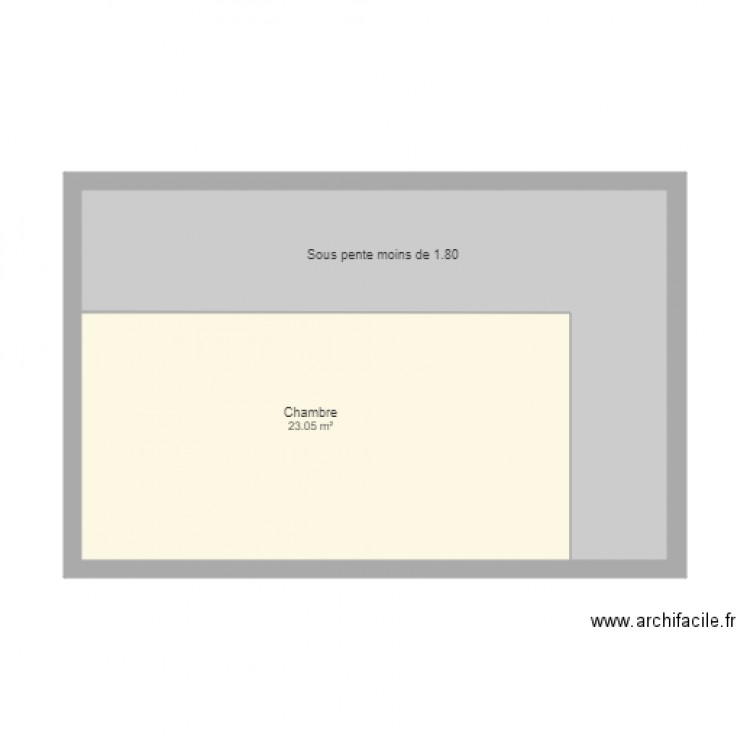 Pièce avec sous pente. Plan de 0 pièce et 0 m2
