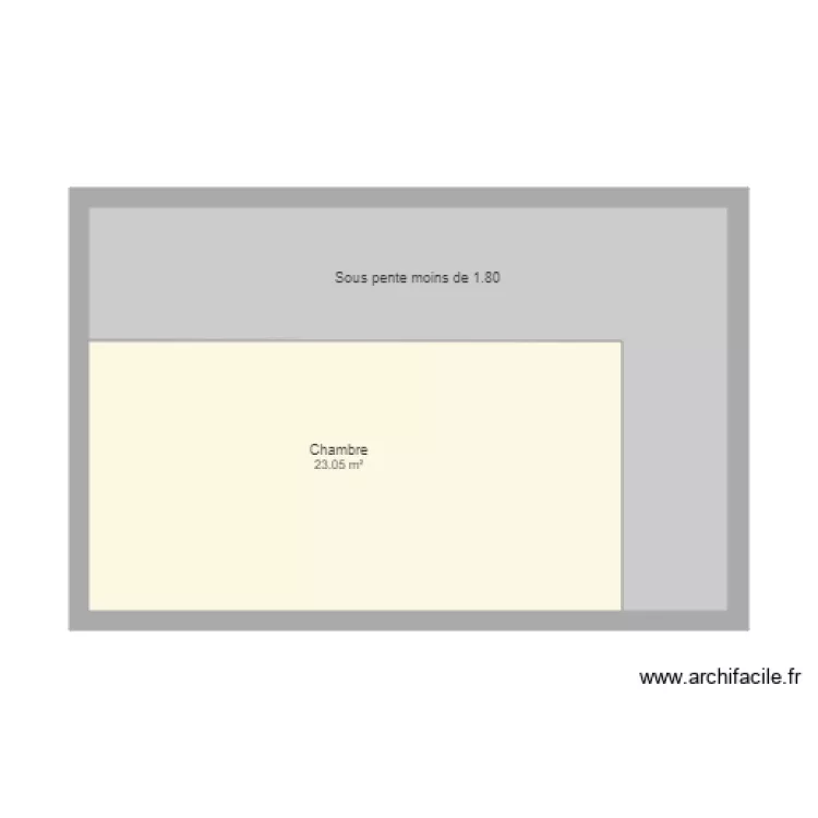 Pièce avec sous pente. Plan de Pièce avec sous pente. Plan de