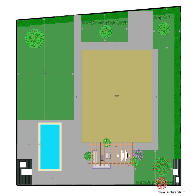 Jardin 2020. Plan de 1 pièce et 163 m2
