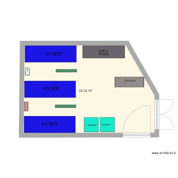 VIVIERS BOURG news. Plan de 1 pièce et 24 m2