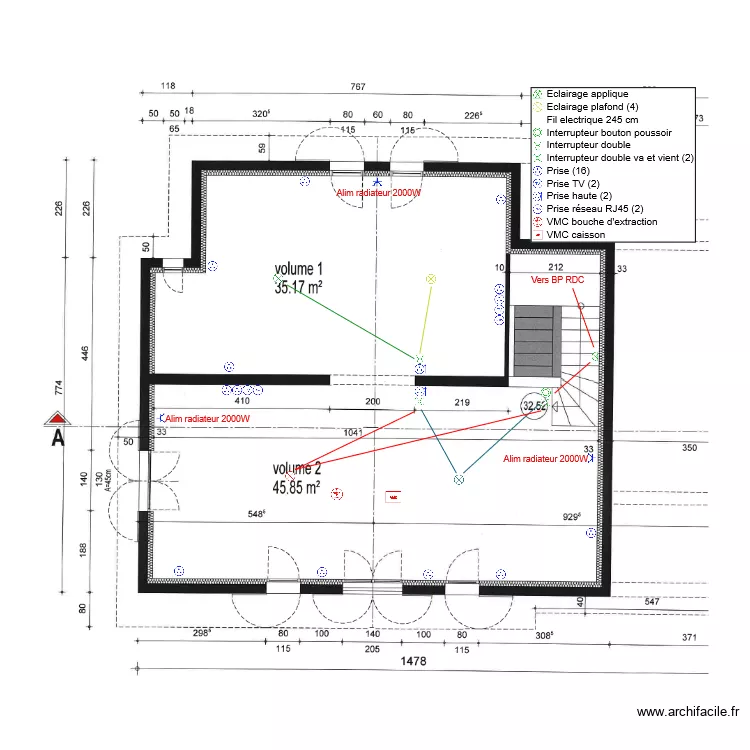Projet R+1 SALLABERRY. Plan de 