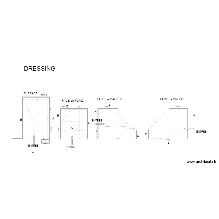 DRESSING LAUGIER. Plan de 1 pièce et 0 m2