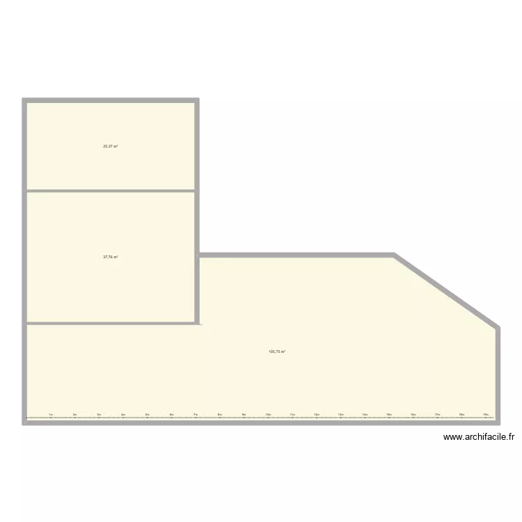 1aa. Plan de 3  et 169 m²