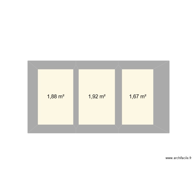 fora 2. Plan de 3 pièces et 5 m2