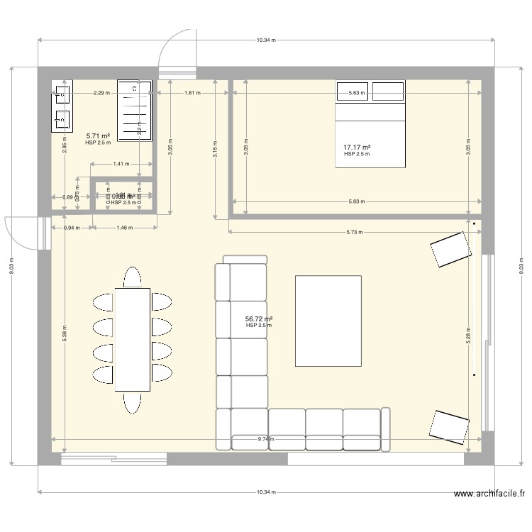 Plan extension salon 4. Plan de 0 pièce et 0 m2