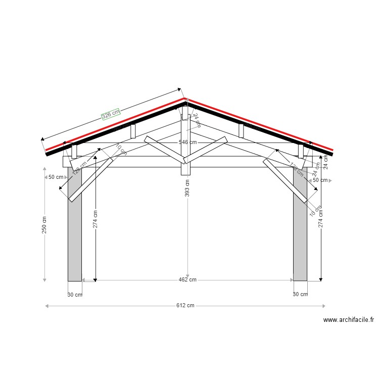 plan garage vue depuis Face SUD. Plan de 0 pièce et 0 m2