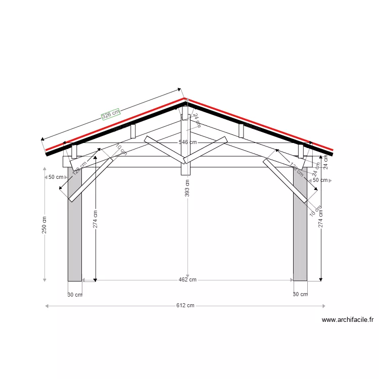 plan garage vue depuis Face SUD. Plan de plan garage vue depuis Face SUD. Plan de