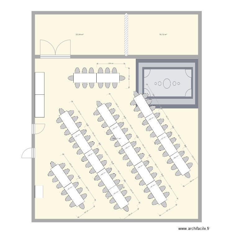 Plan salle Martelet. Plan de 3 pièces et 207 m2