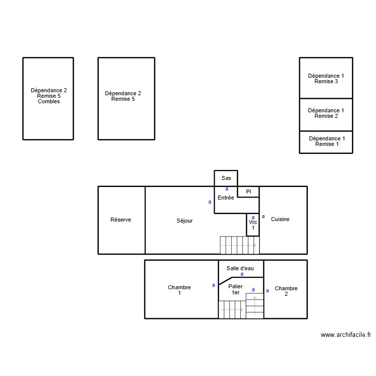 COMBRIT SAUVAGE. Plan de 16 pièces et 70 m2