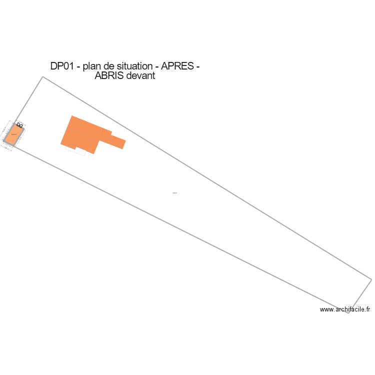 DP01 - plan de situation ABRIS APRES. Plan de 2 pièces et -2086 m2