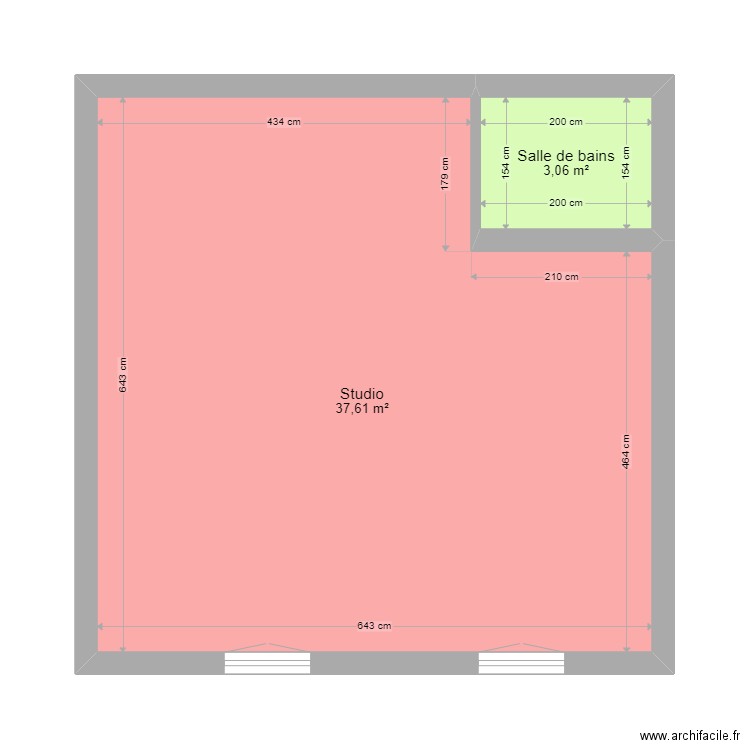 geelen . Plan de 2 pièces et 41 m2