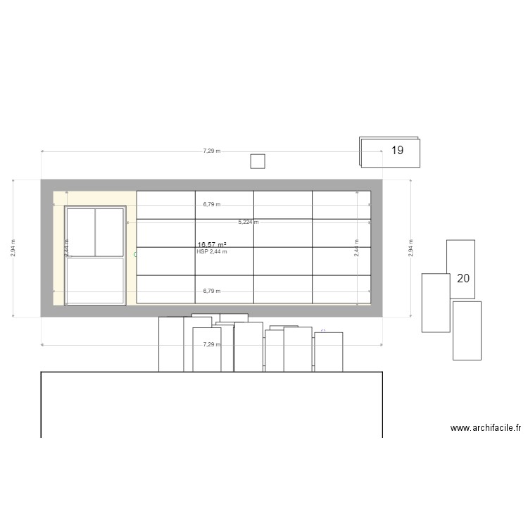 isolation 1 atelier coté salon. Plan de 0 pièce et 0 m2
