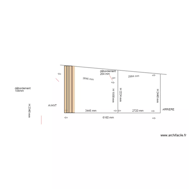 COTE DROIT APRES RENOVATION BARDAGE. Plan de 
