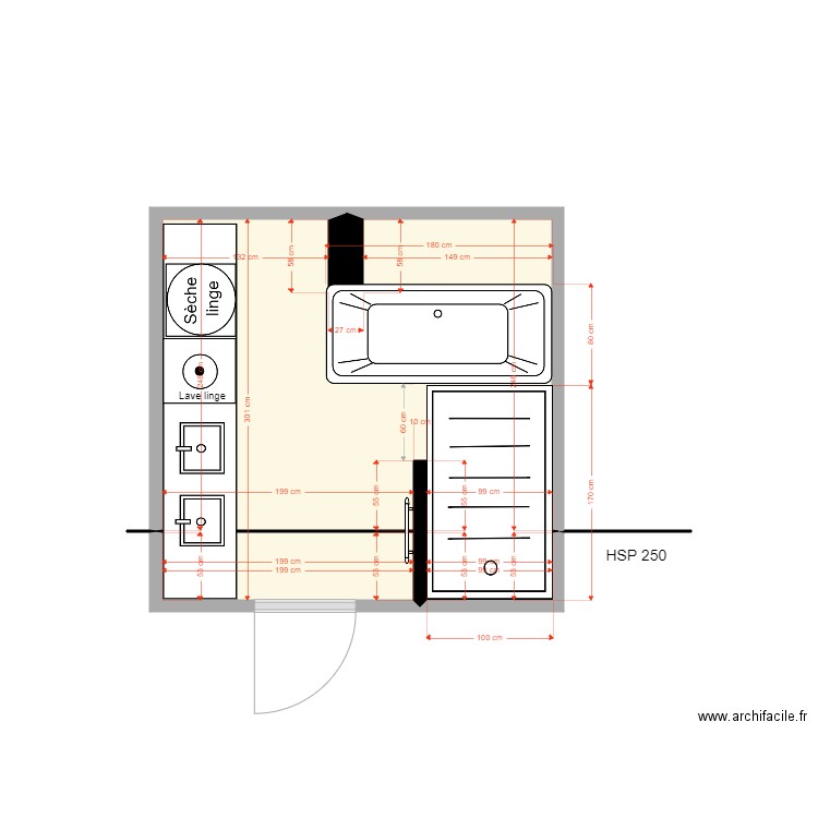 SdB Montbrillant. Plan de 0 pièce et 0 m2