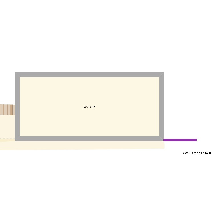 Coupe. Plan de 2 pièces et 54 m2