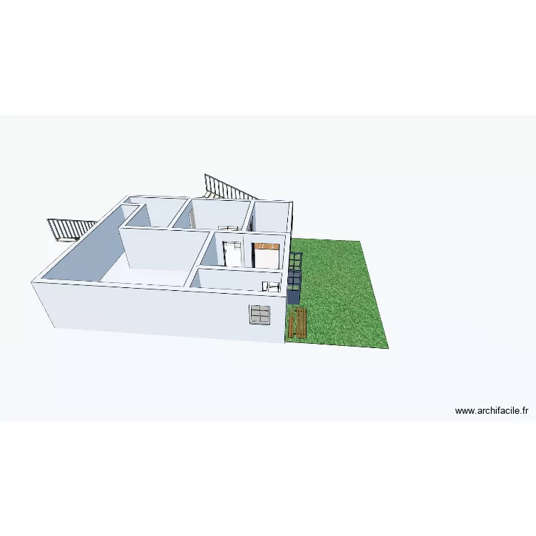 sous-sol du chalet. Plan de 5  et 64 m²