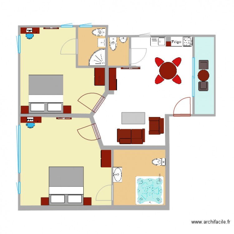 suitemodif030222. Plan de 6 pièces et 52 m2