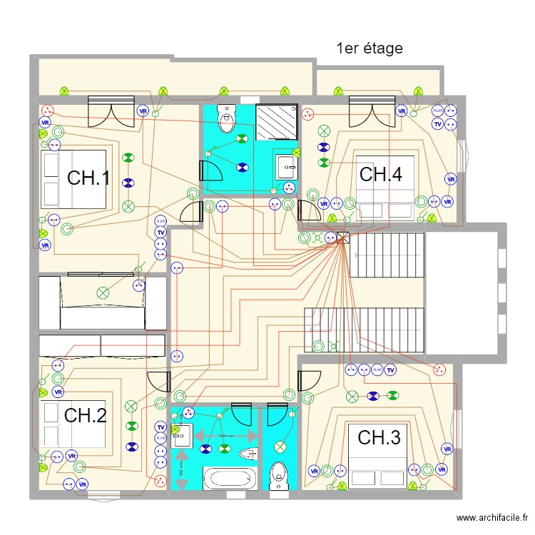 1er étage 123 chantier FIN 3. Plan de 0 pièce et 0 m2