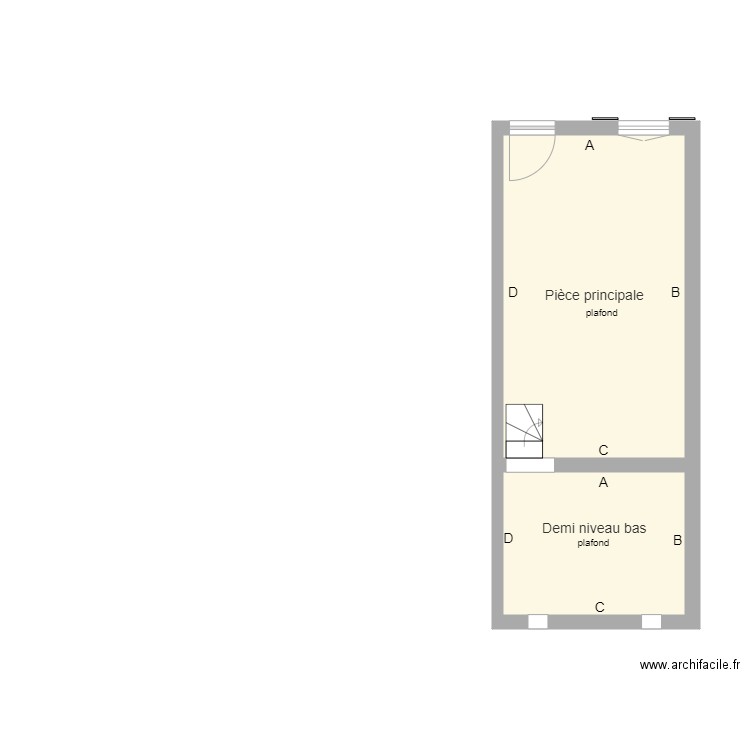 Rez de chaussée maison a renover. Plan de 0 pièce et 0 m2