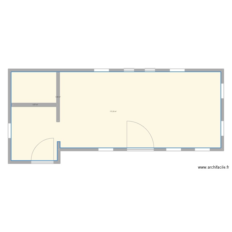 atelier. Plan de 3 pièces et 177 m2