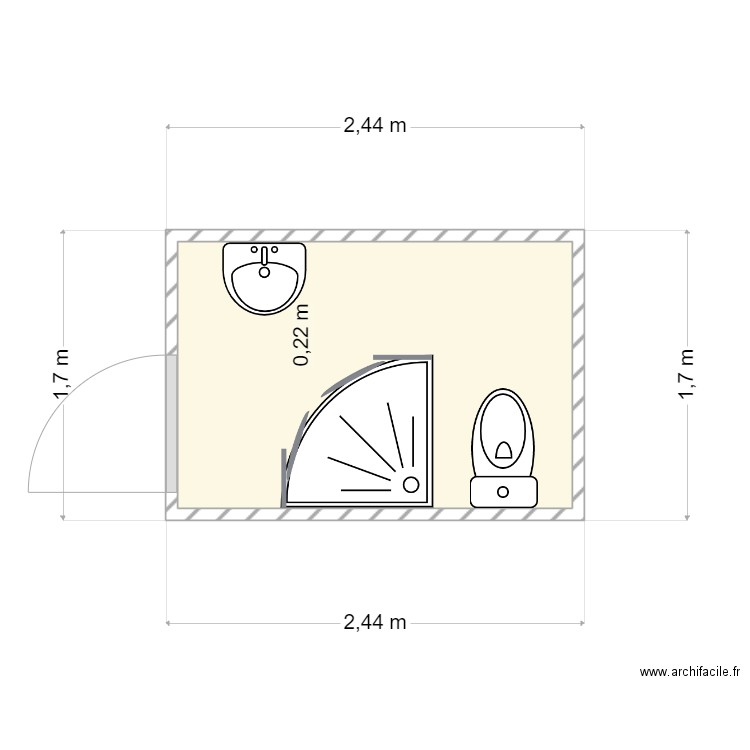 SdeB en haut A. Plan de 1 pièce et 4 m2