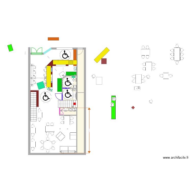 plan V4 Triphasé implantation matériel bar. Plan de 0 pièce et 0 m2