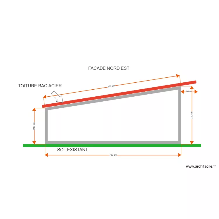 FACADENORD EST RODOUAN. Plan de FACADENORD EST RODOUAN. Plan de