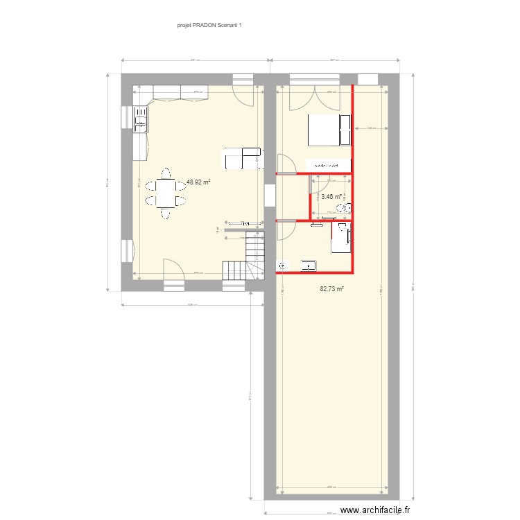 PRADON ST PRIVAT projet 1. Plan de 0 pièce et 0 m2