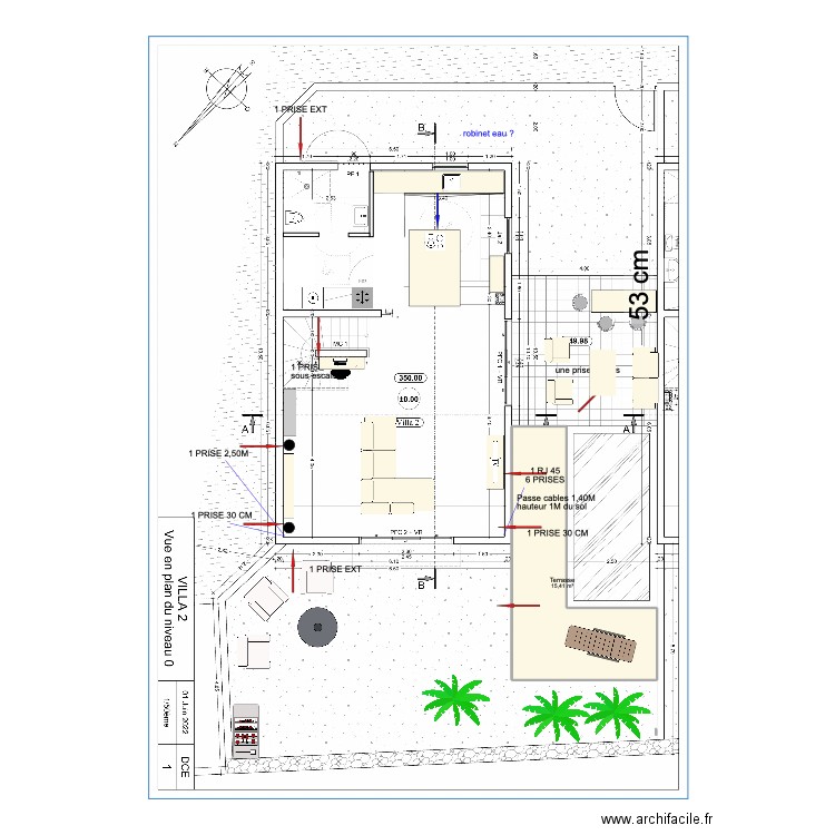 prises RDC. Plan de 0 pièce et 0 m2